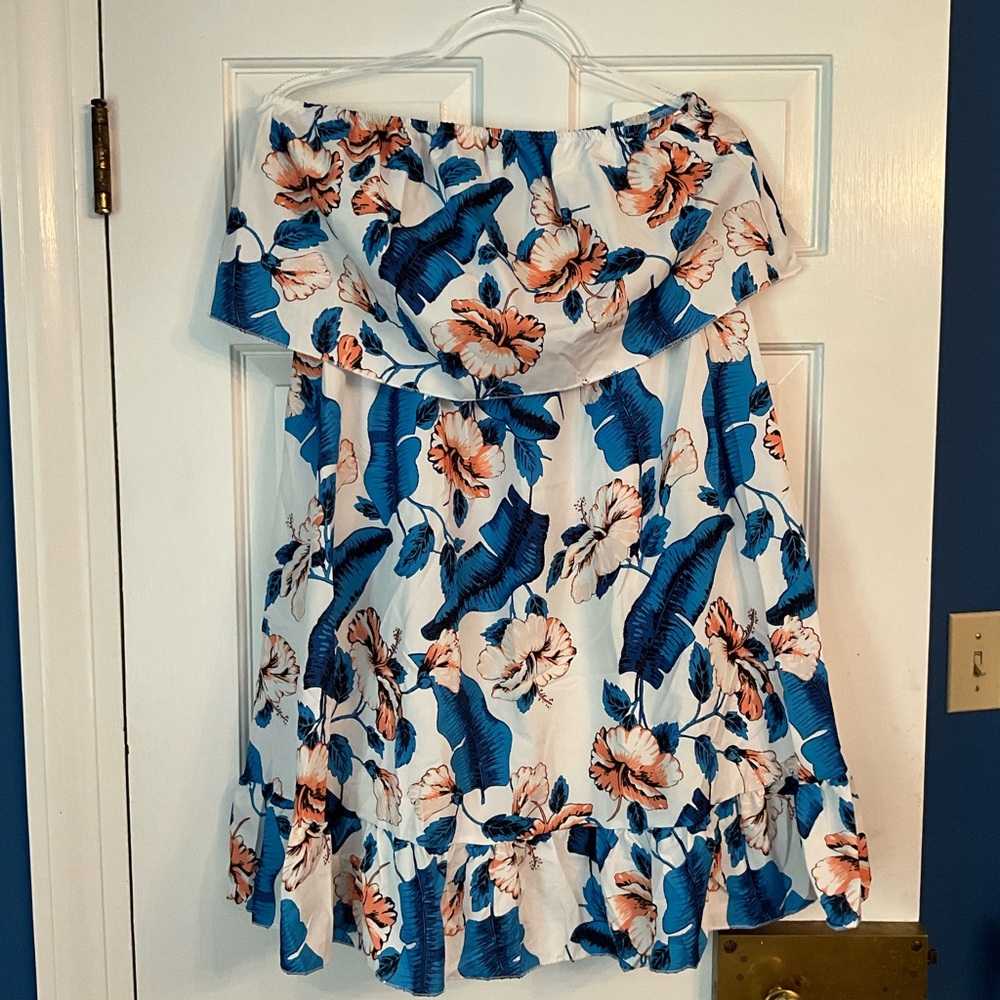 Strapless floral dress
